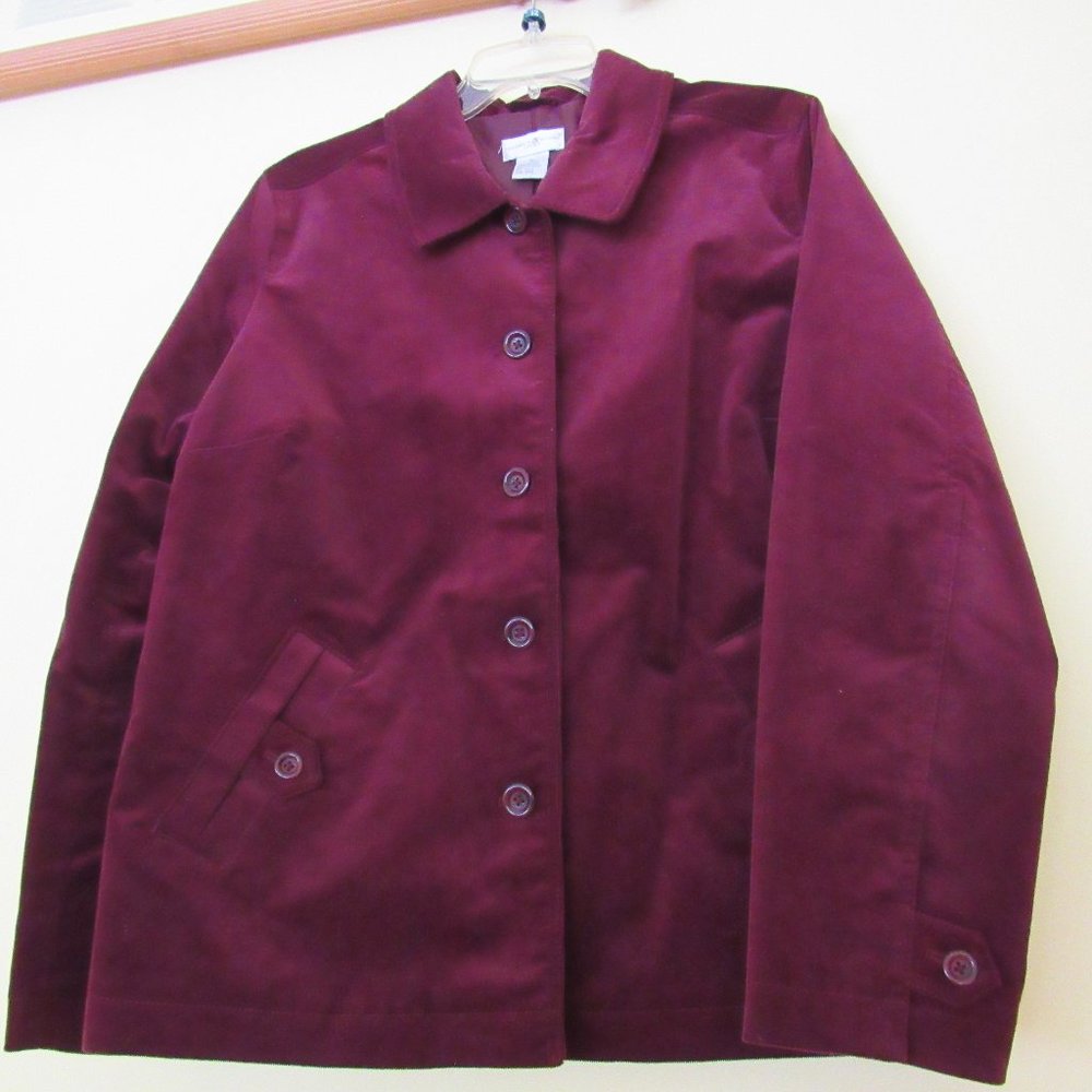 PRESWICK & MOORE SPORT VELOUR BURGUNDY PLUM BLAZER JACKET SIZE XL